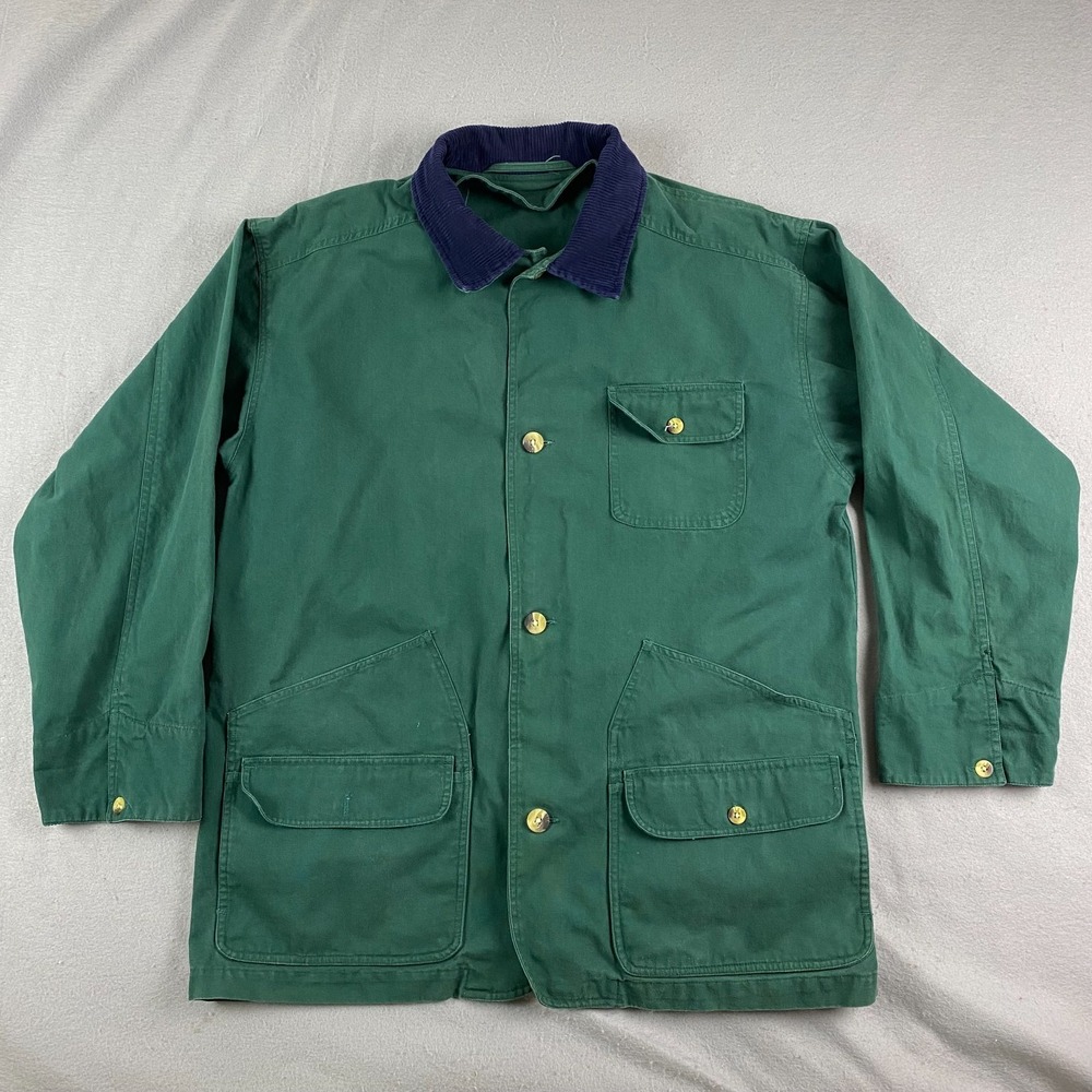 Vintage mossimo Chore Barn Jacket M corduroy collar canvas 80s 90s